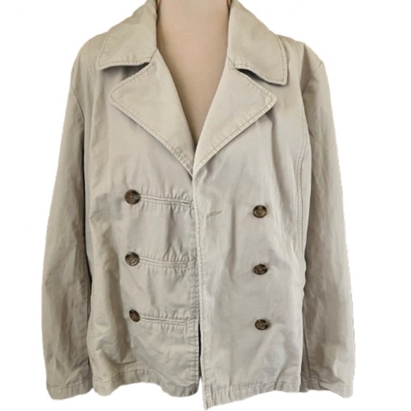 Old Navy Cream Double-Breasted Jacket Utility Size XL Neutral Minimalist Casual - Picture 1 of 9